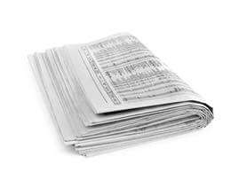 Folded newspaper.