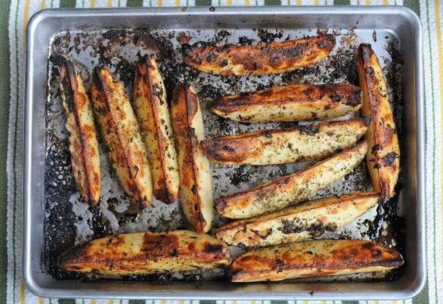 roasted oregano-lemon potato wedges