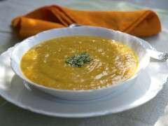 pumpkin soup with masala and coconut milk image