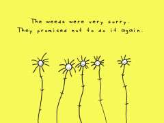 garden cartoon on weeds